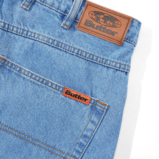 Baggy Denim Shorts Washed Indigo
