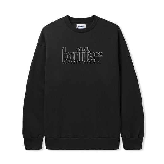 Fleece Applique Crewneck Black