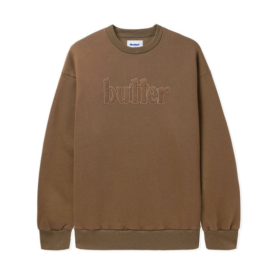 Fleece Applique Crewneck Brown