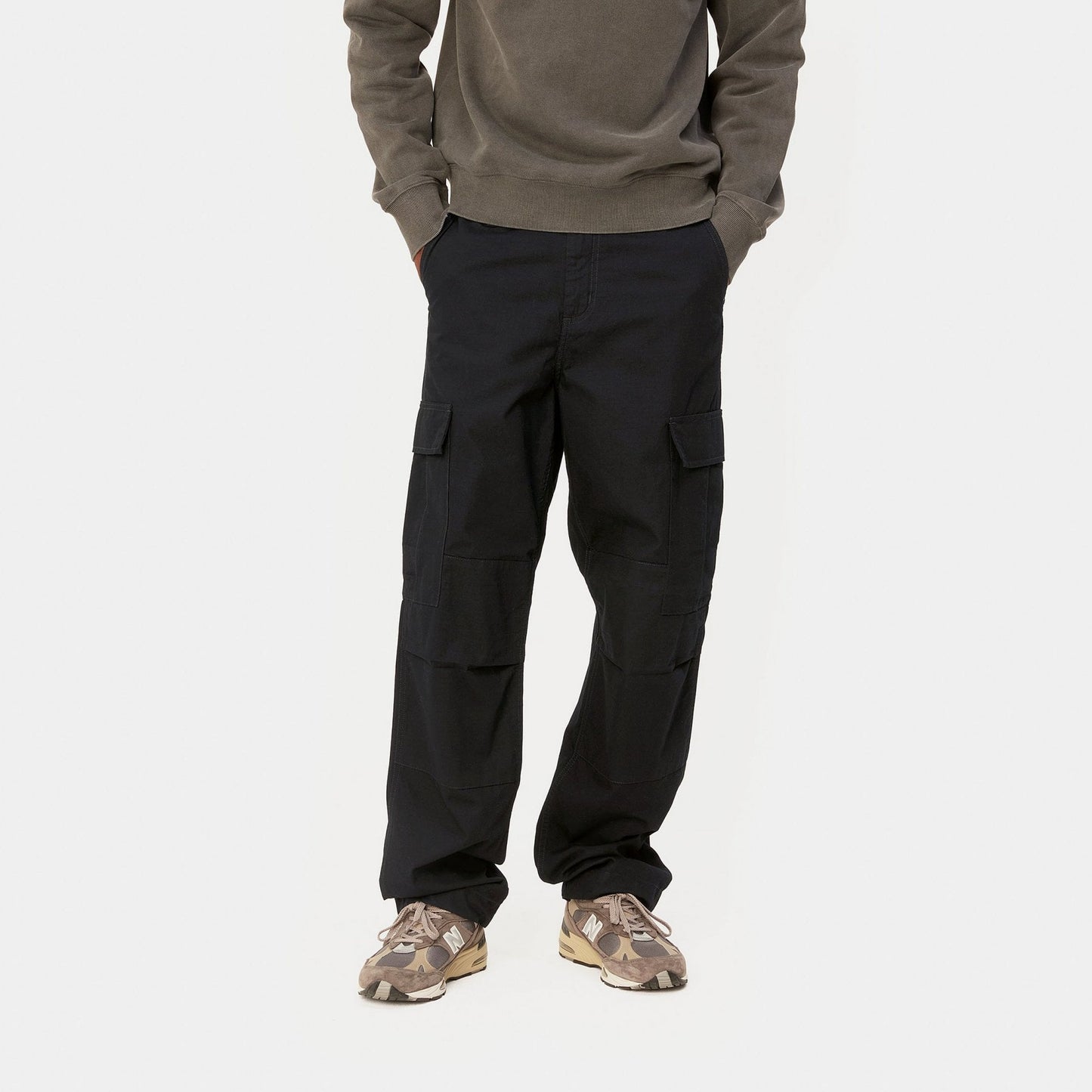Regular Cargo Pant - Black, Garment Dyed