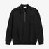 Ketel Relaxed Organic Norse Logo 1/2 Zip - Black