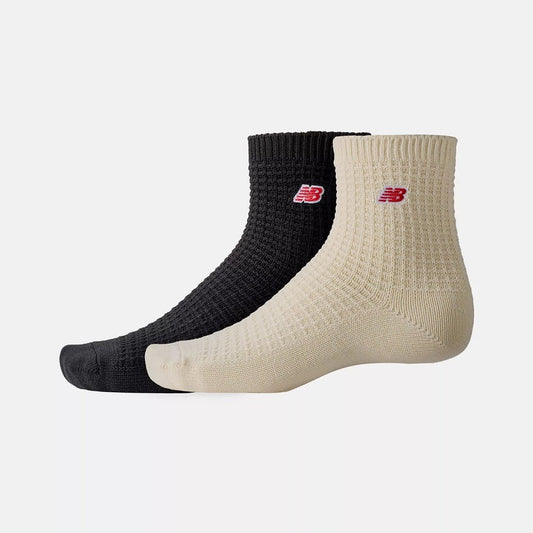 Waffle Knit Ankle Socks - 2 Pair Pack