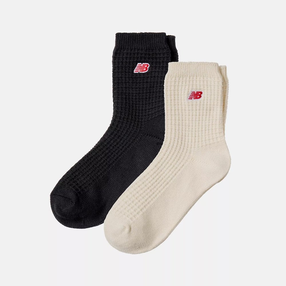 Waffle Knit Ankle Socks - 2 Pair Pack