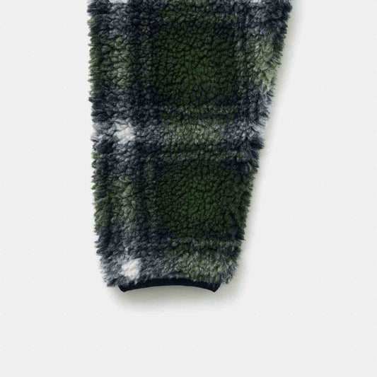 Shadow Plaid Sherpa Jacket - Olive Shadow Plaid