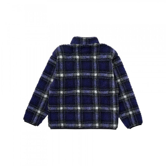 Shadow Plaid Sherpa Jacket - Purple Shadow Plaid