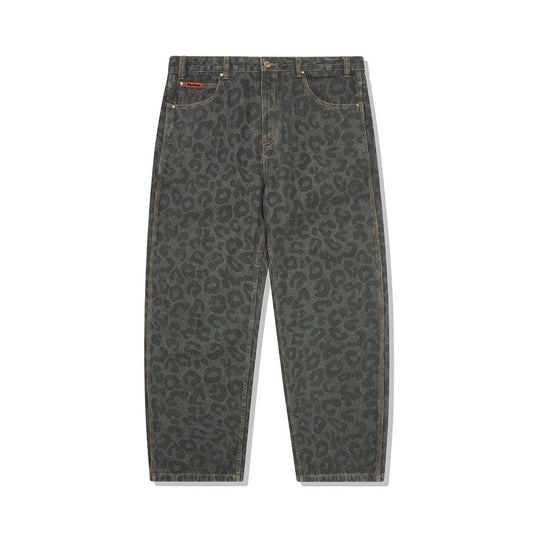 Leopard Denim Jeans Black
