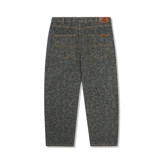 Leopard Denim Jeans Black