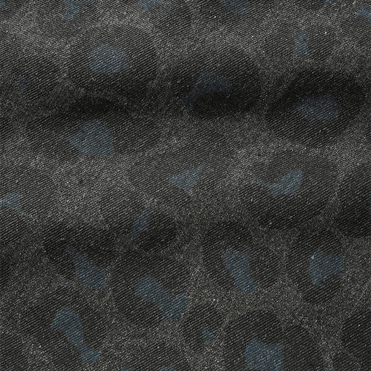 Leopard Denim Jeans Black