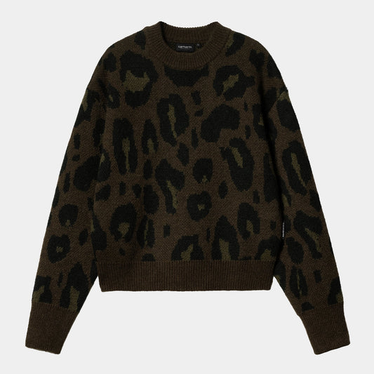 Women's W' Merton Sweater - Camo Leo Jacquard, Tamarind