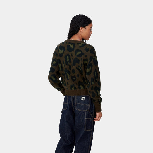 Women's W' Merton Sweater - Camo Leo Jacquard, Tamarind