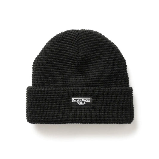 Waffle Logo Beanie, Black