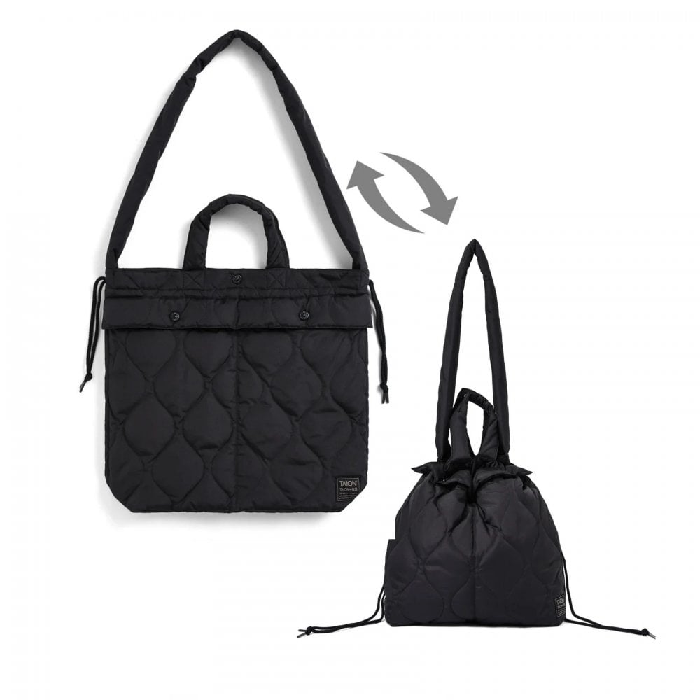 Military Down Helmet Shoulder Bag - Black
