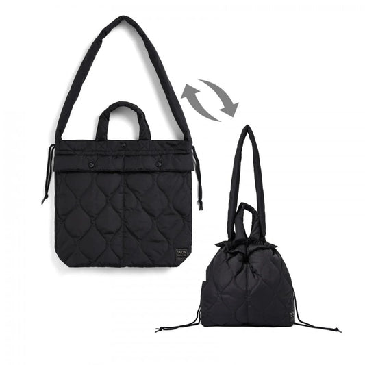 Military Down Helmet Shoulder Bag - Black