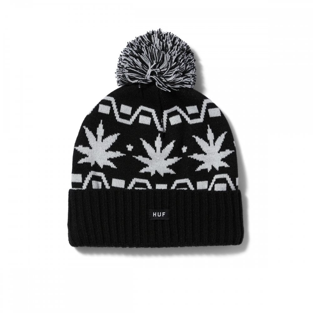 Apres Cuff Pom Beanie - Black