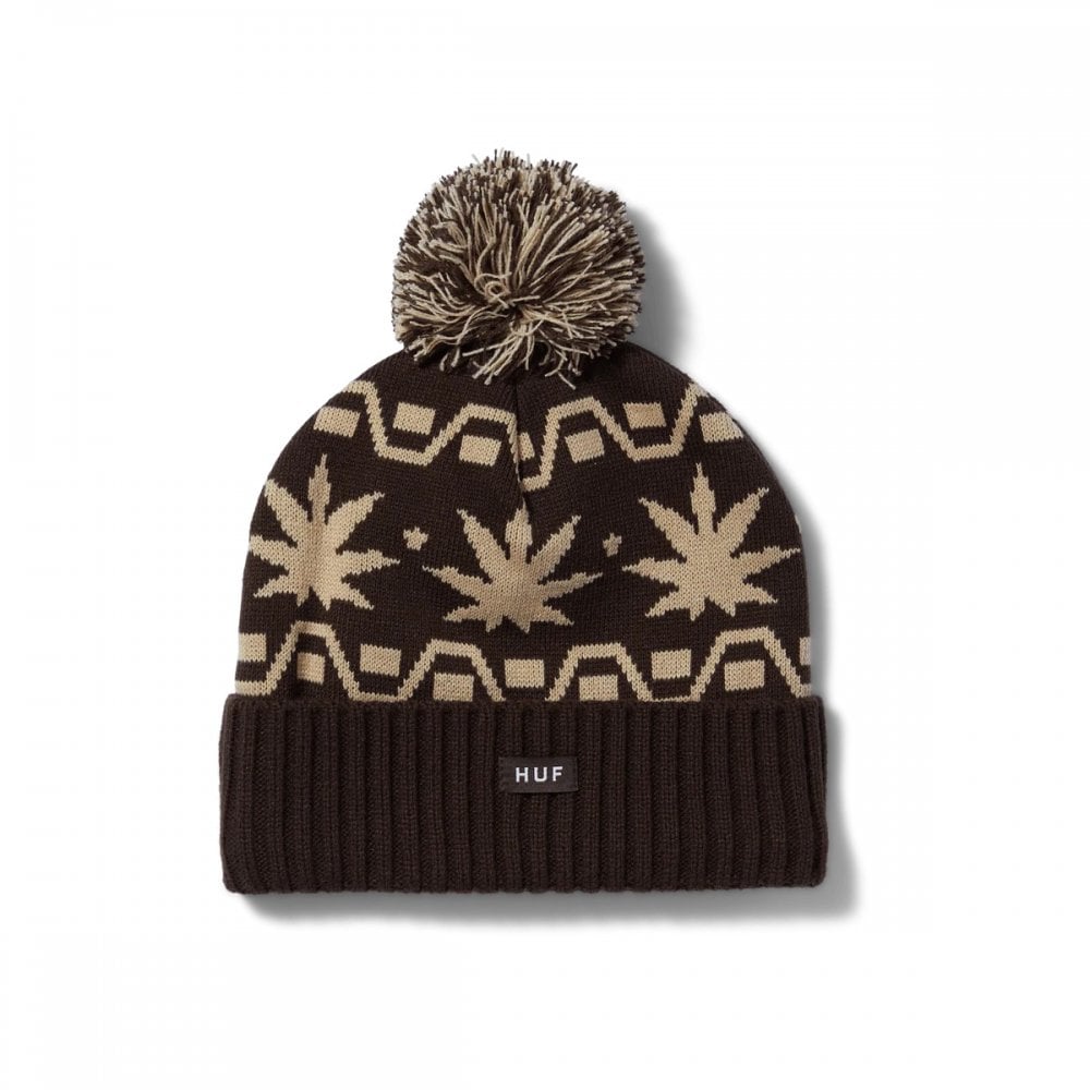 Apres Cuff Pom Beanie - Brown