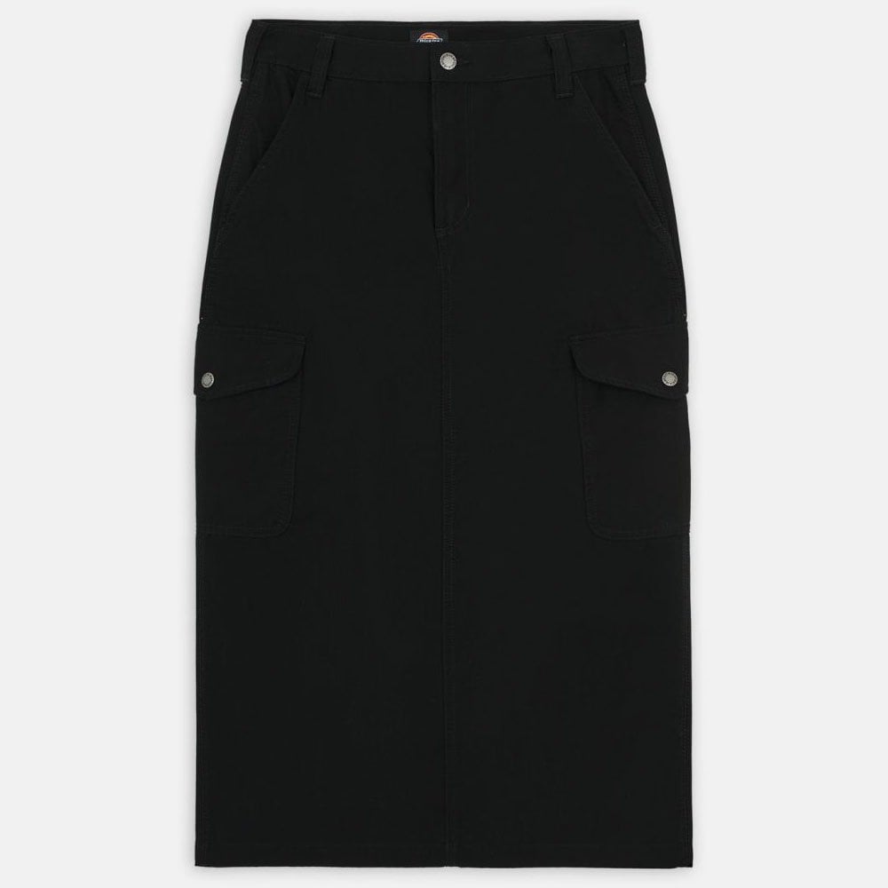 W' Duck Canvas Cargo Skirt - Black