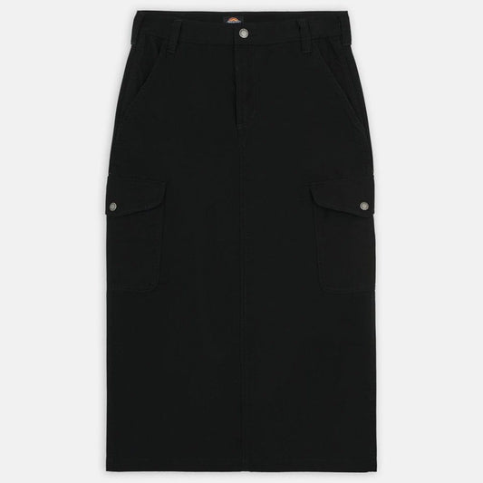 W' Duck Canvas Cargo Skirt - Black