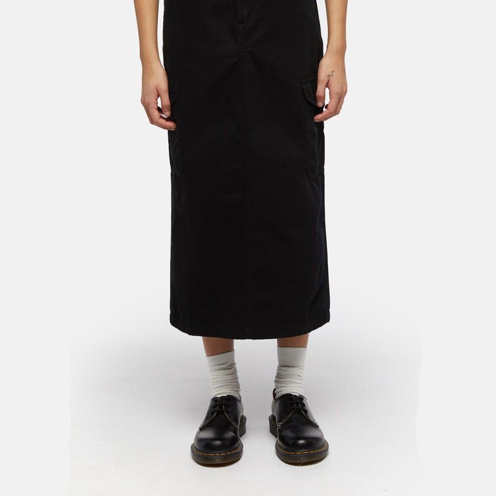 W' Duck Canvas Cargo Skirt - Black