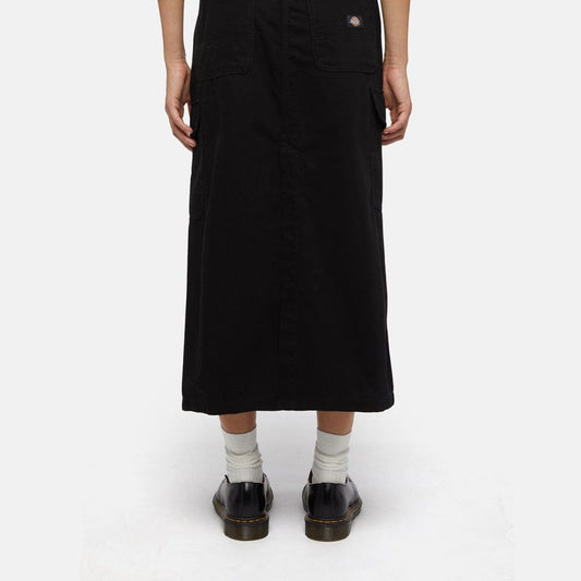 W' Duck Canvas Cargo Skirt - Black