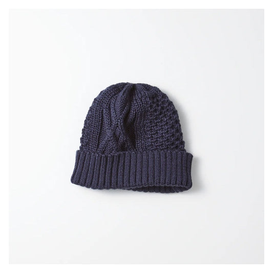 AC/W Aran Cable Watch Cap - Navy