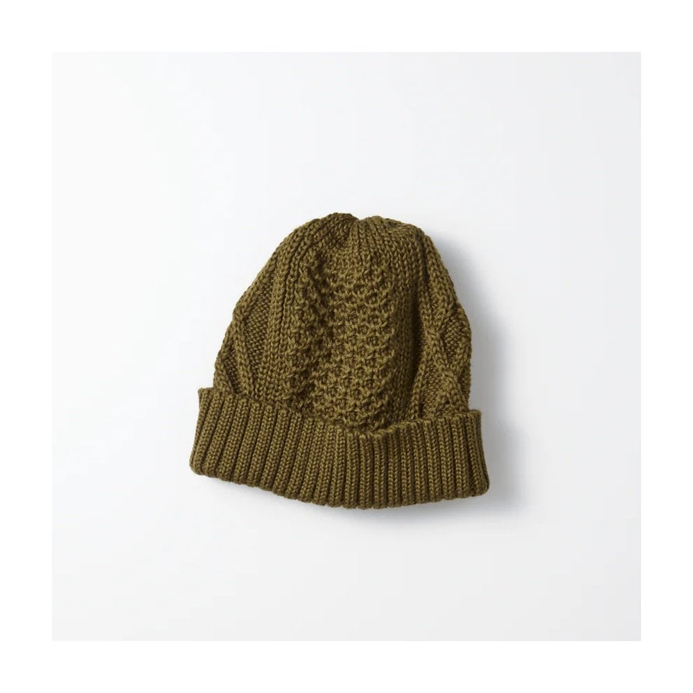 AC/W Aran Cable Watch Cap - Olive