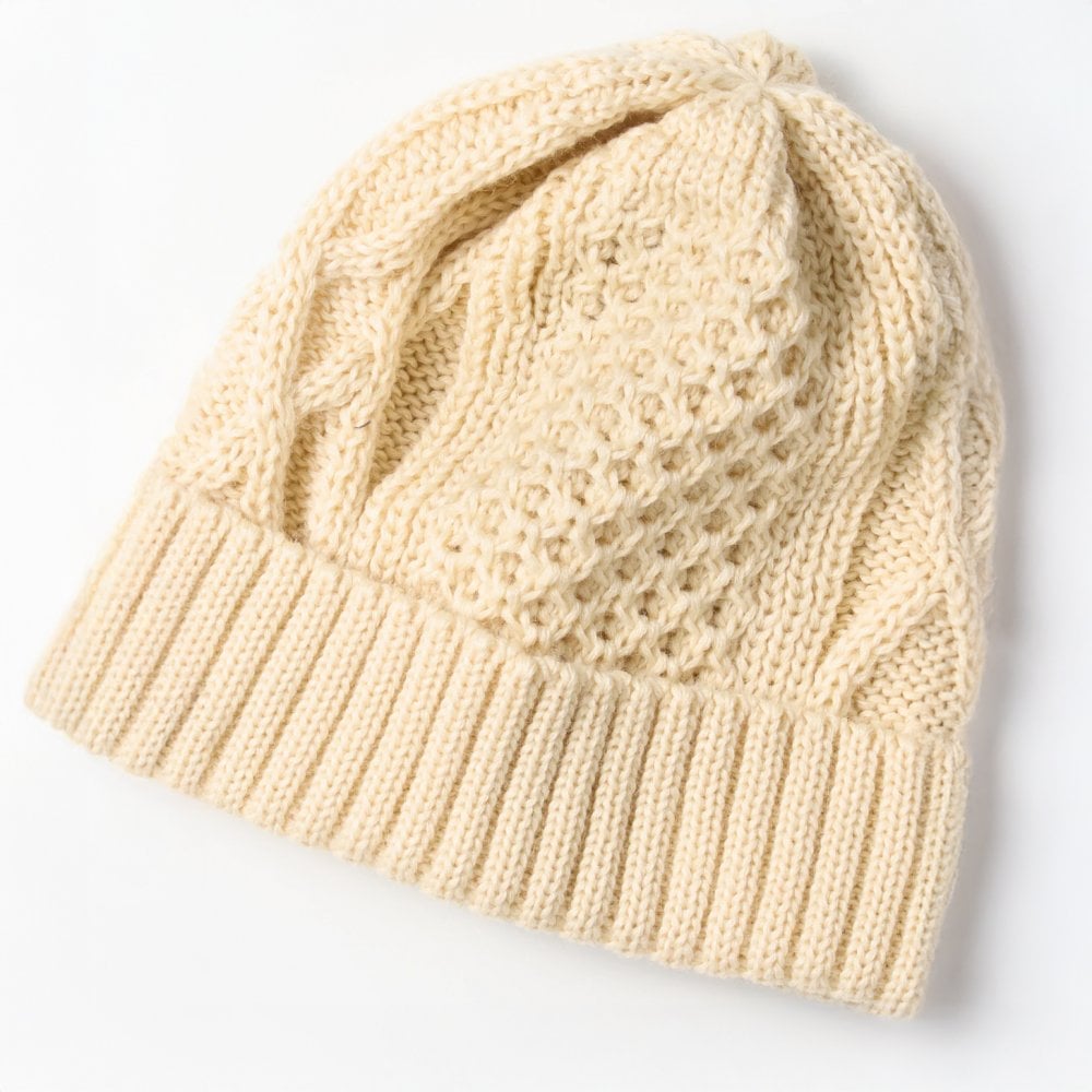 AC/W Aran Cable Watch Cap - Ivory