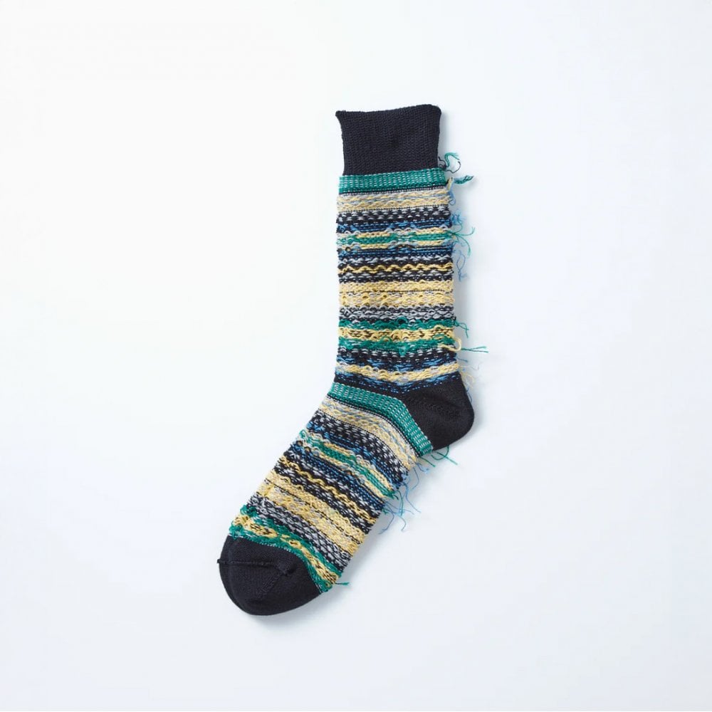 Jacquard Crew Socks Fairisle - Black