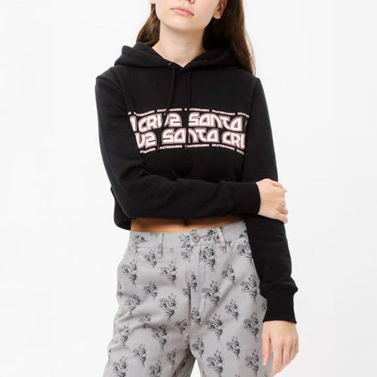 Women's Techno Cropped Hood - Black