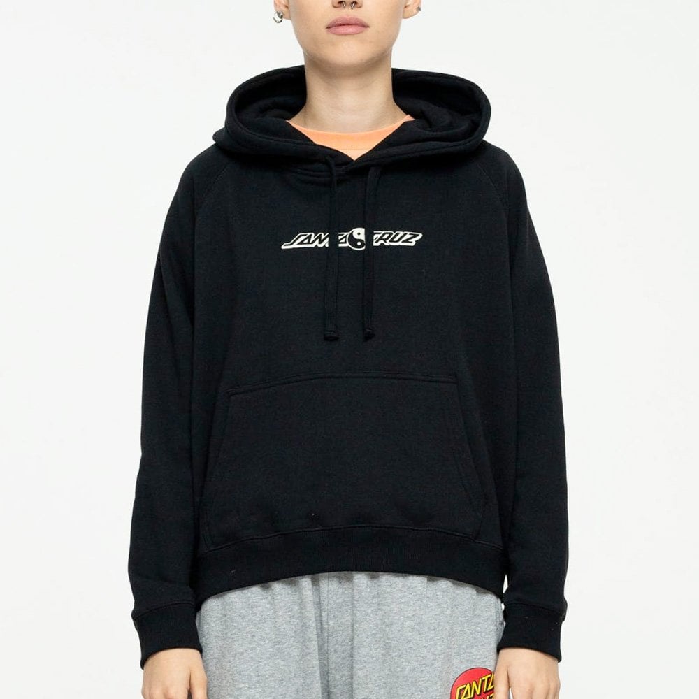 Women's Yin Yang Strip Hood - Black