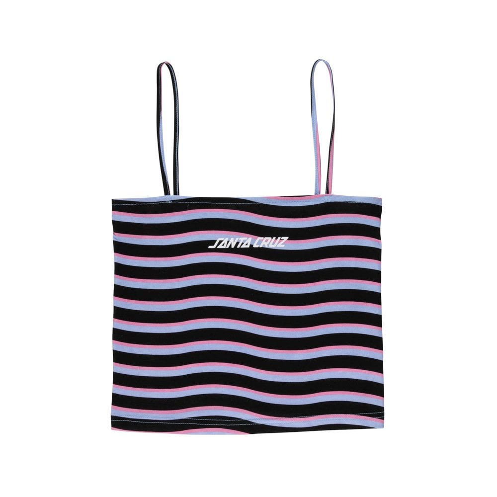 Women's Strip Vest - Black Wave Stripe