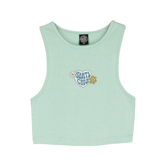 Women's Balloon Heart Front Tank Top - Fresh Mint