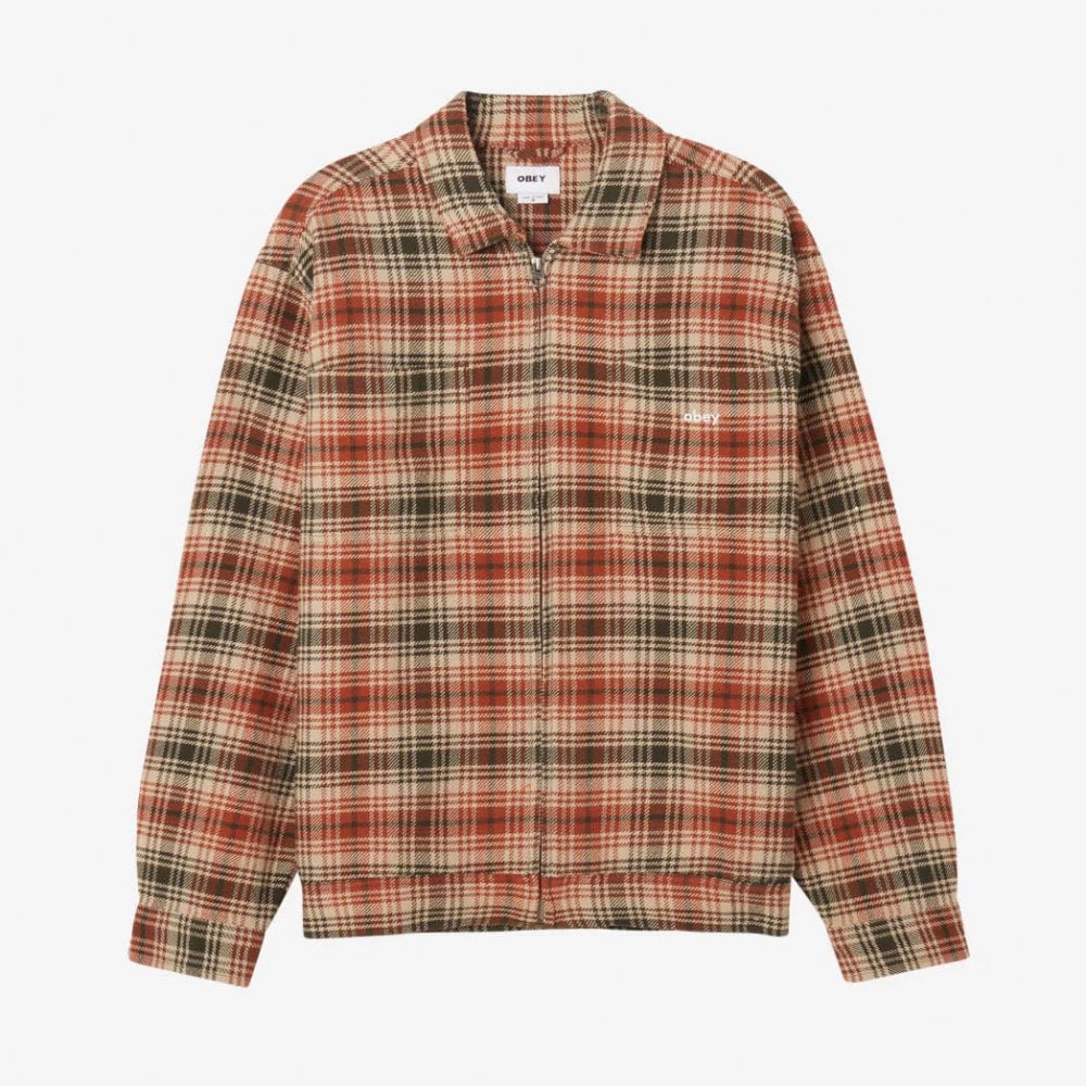 Alton Zip Shirt Jacket Silver Grey Multi