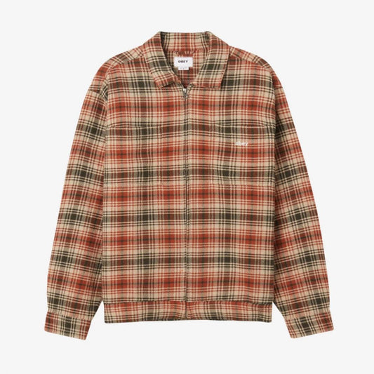 Alton Zip Shirt Jacket Silver Grey Multi