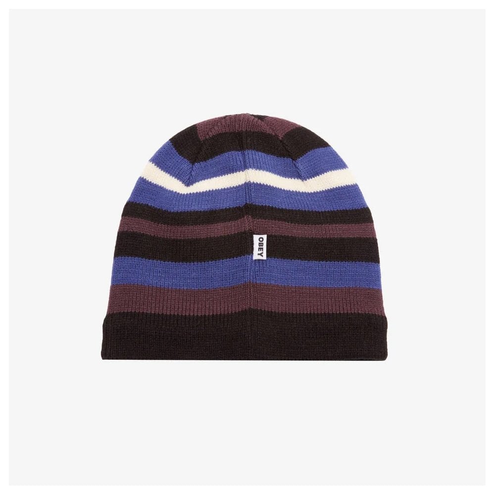 Stripe Knit Beanie - Black Multi
