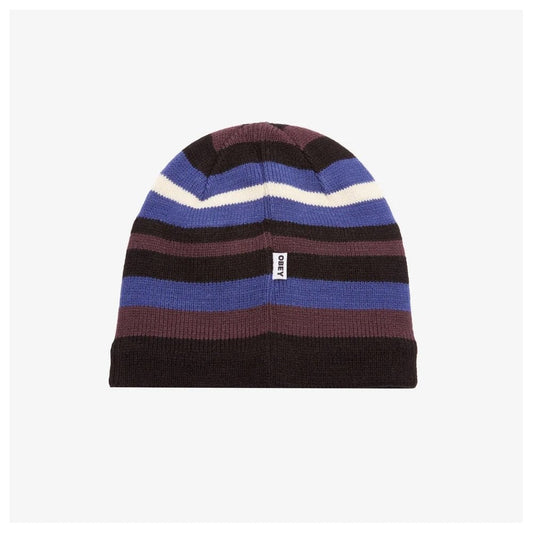 Stripe Knit Beanie - Black Multi
