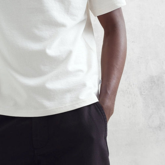 Dean - Ecru Textured Organic Cotton T-Shirt