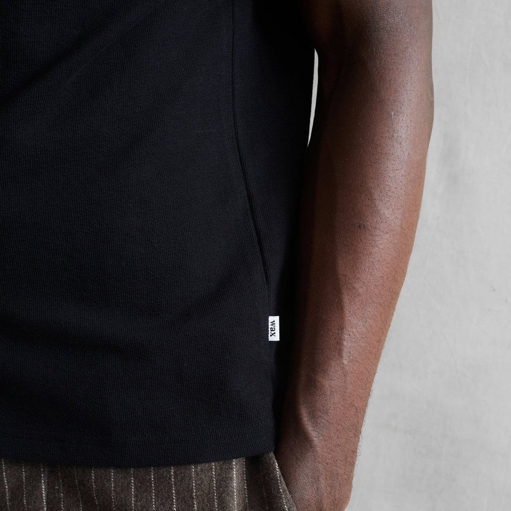 Dean Textured Organic Cotton T-Shirt - Black