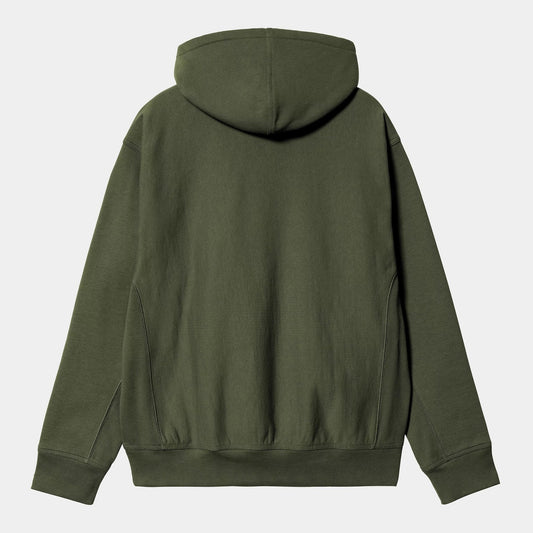 Hooded American Script Sweat - Tarragon