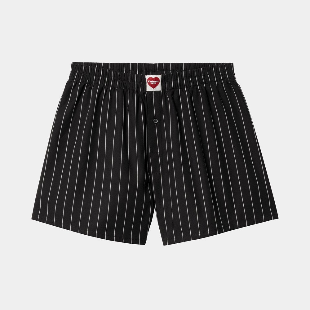 Cotton Boxer, Seaton Stripe - Black / Wax