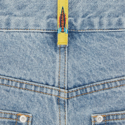 Running Dog Denim Shorts - Light Wash Blue