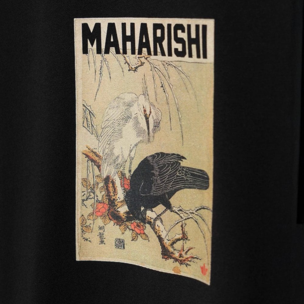 1493 Black Crow White Heron T-shirt