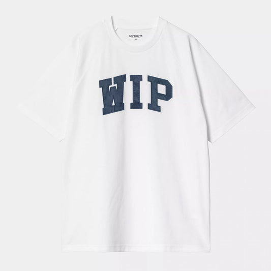 S/S WIP T-shirt - White / Dusky Blue