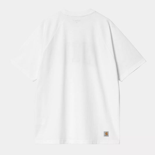 S/S WIP T-shirt - White / Dusky Blue