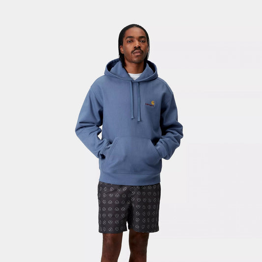 Hooded American Script Sweat - Blue Iris
