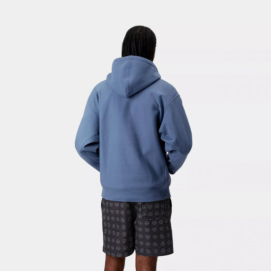 Hooded American Script Sweat - Blue Iris