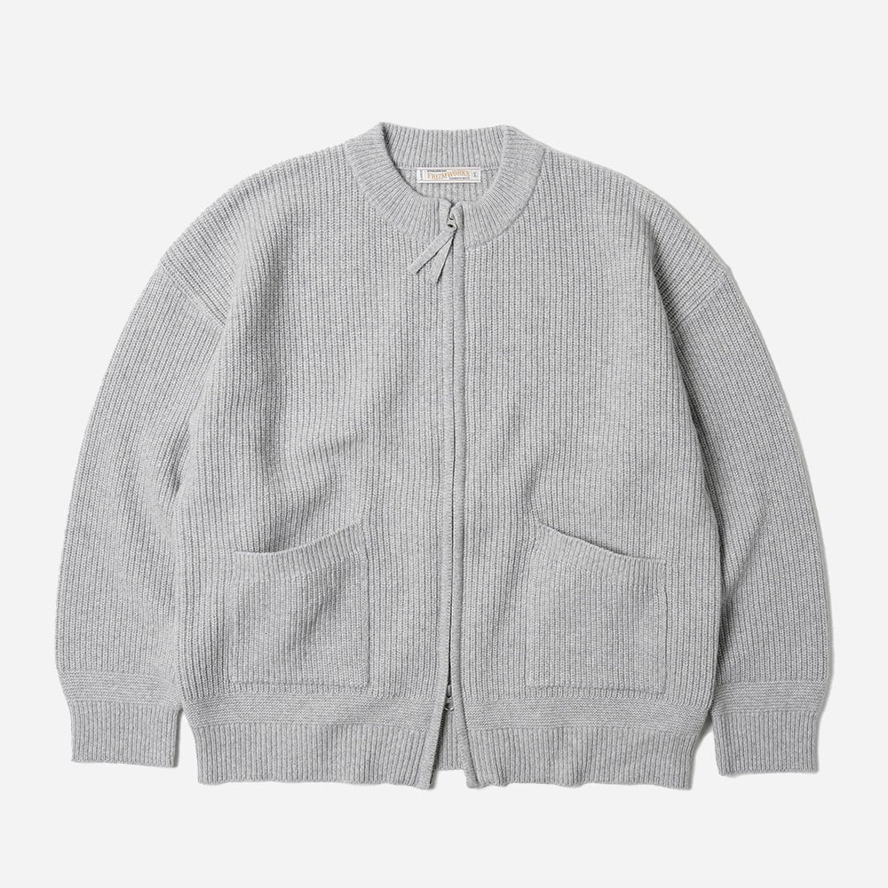 Wool Deck Zipup Cardigan Light Gray