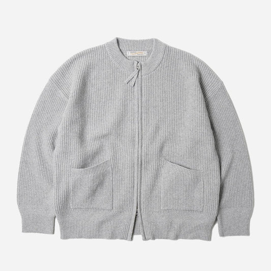 Wool Deck Zipup Cardigan Light Gray