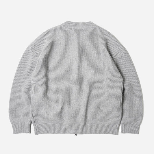 Wool Deck Zipup Cardigan Light Gray