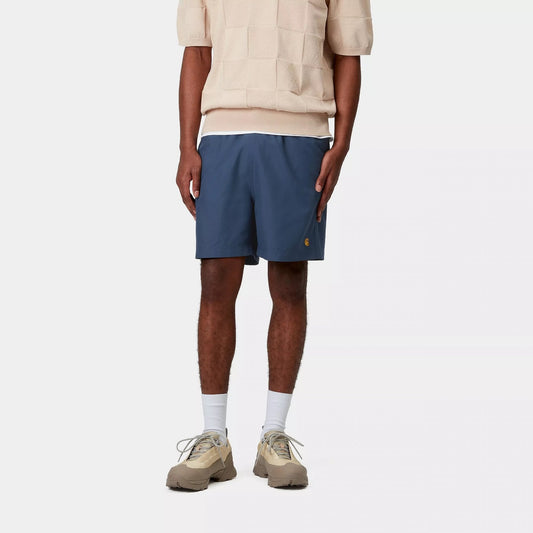 Chase Swim Trunks, Dusty Blue / Gold