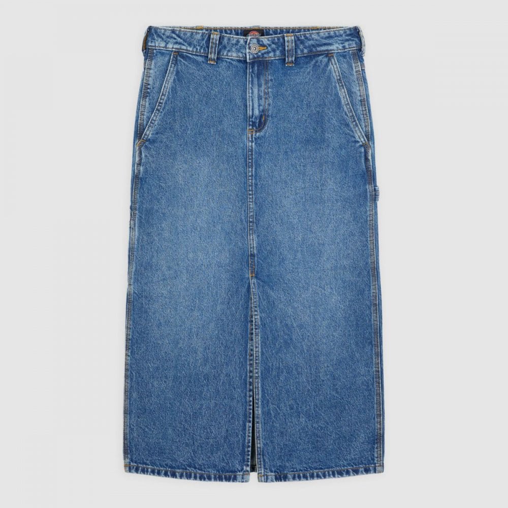 Women's Long Denim Carpenter Skirt
